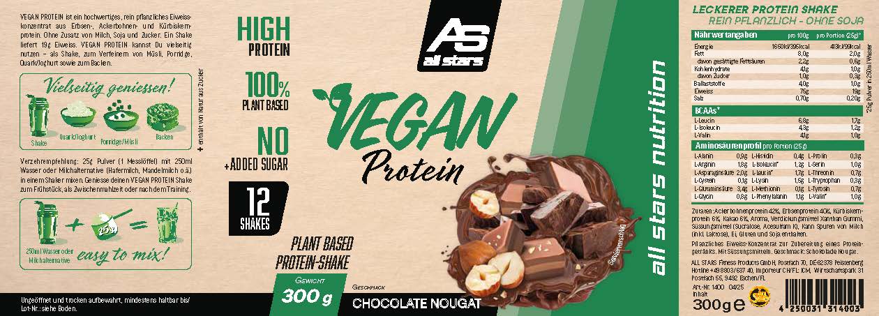 Etikett: VEGAN_Chocolate Nougat_300gramn_04_25_Ansicht